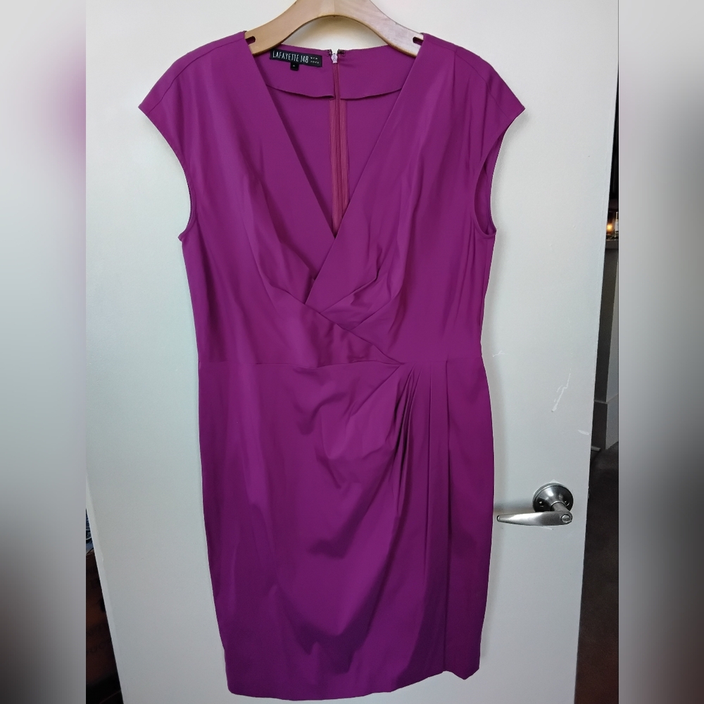 Lafayette 148 New York Fuchsia Draped Sheath Dress